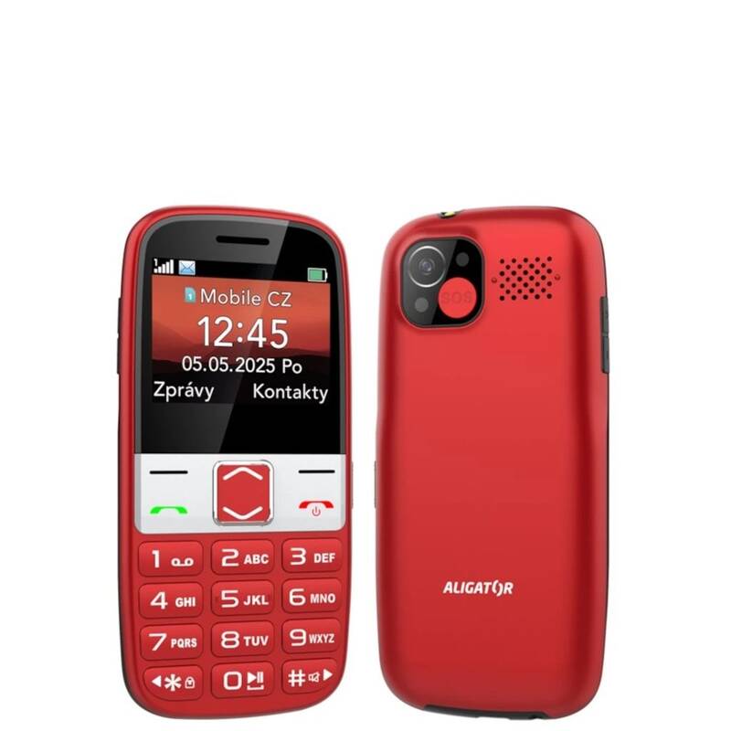 Mobilní telefon Aligator A775 Senior červený
