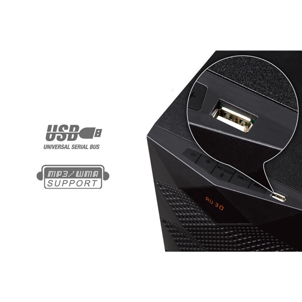 Reproduktory Fenda F&D A180X 2.1 bluetooth, rádio, USB, dálkové ovládání - černé