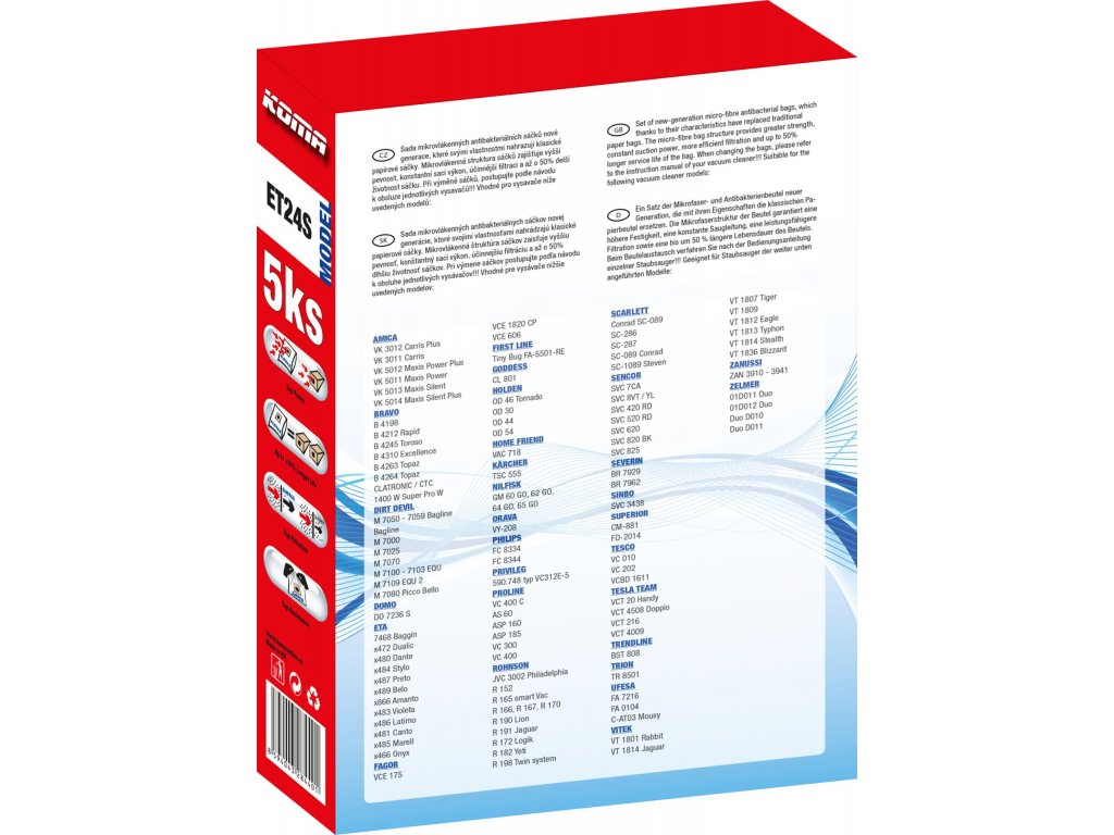 ET24S - Sáčky do vysavače ETA Onyx 1466 textiln