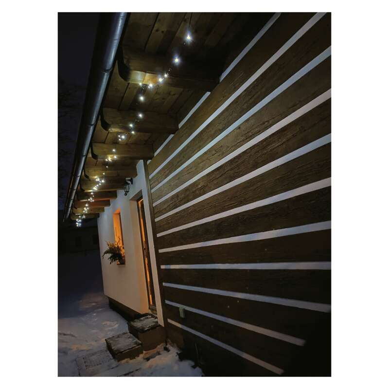 LED vánoční řetěz, 24 m, venkovní i vnitřní, studená bílá, časovač