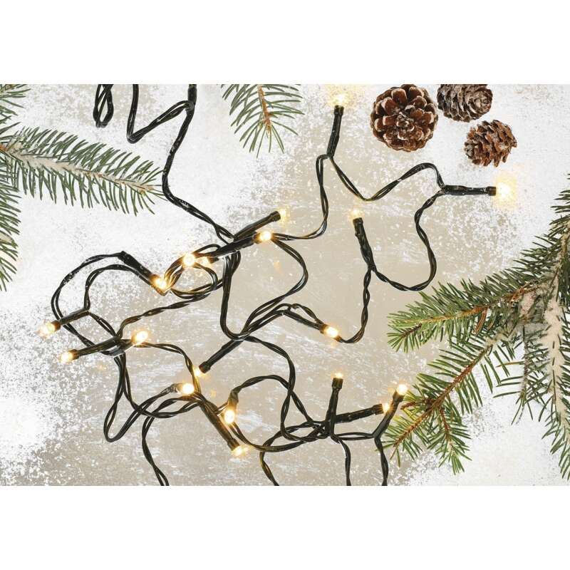 LED vánoční řetěz, 18 m, venkovní i vnitřní, vintage, časovač