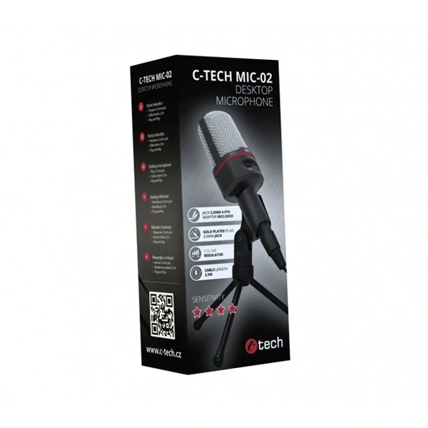 Mikrofon C-Tech MIC-02 - černý