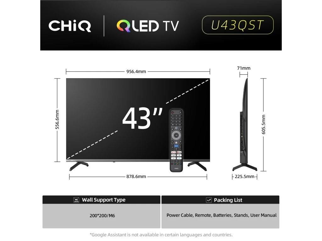 Televizor CHiQ U43QST TV 43", UHD, QLED