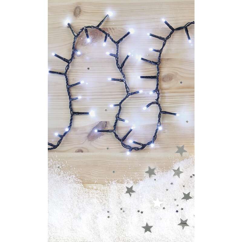 LED vánoční řetěz – ježek, 8 m, venkovní i vnitřní, studená bílá, časovač