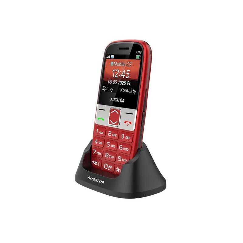 Mobilní telefon Aligator A775 Senior červený