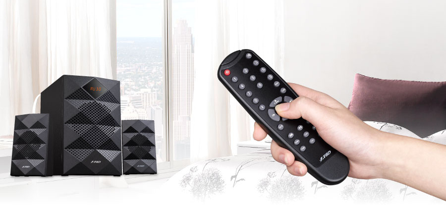 Reproduktory Fenda F&D A180X 2.1 bluetooth, rádio, USB, dálkové ovládání - černé
