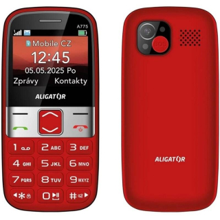 Mobilní telefon Aligator A775 Senior červený